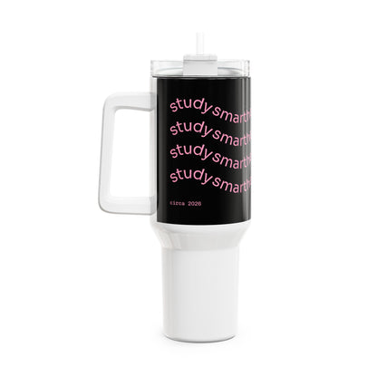 StudySmarther Curly Script 40oz Tumbler — Black Stainless Travel Cup